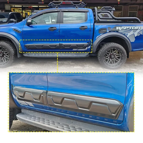 Auto Part Cladding Ford Ranger 2012+ Side Body Cladding Black - Flexi Pro Auto