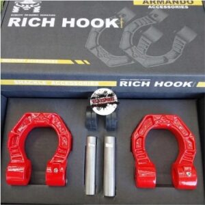 Armando heavy-duty recovery shackles set - red